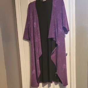 LuLaRoe Sarah Cardigan Duster Purple Open-Front, Flared Cardigan